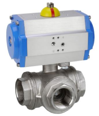 Automatic 3-way thread ball valve brass 2TV2000001