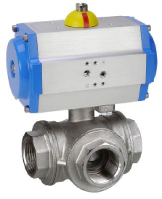 Automatic 3-way thread ball valve brass 2TV2000036