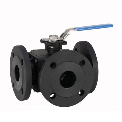 3-way flange ball valve of carbon steel from G.Bee with the article number ​0020014011040
