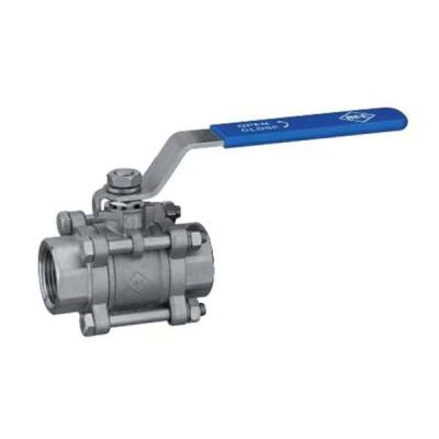Ball valve with thread connection 3-piece design of stainless steel from G. Bee GmbH with the article number ​00VZGBACF