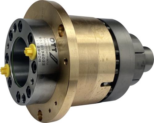 Preview: Hydraulic unclamping unit LE95_-H23 in gold with the article number 9510136022 from OTT-JAKOB Spanntechnik - side view