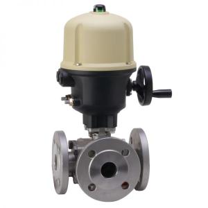 Automatic 3-way flange ball valve stainless steel 2060081162040