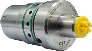 Drehdurchführung 1K-GD__-ø44-A schräg nach rechts mit Artikelnummer nach vorne gerichtet mit der Artikelnummer 9525003220 von OTT-JAKOB Spanntechnik