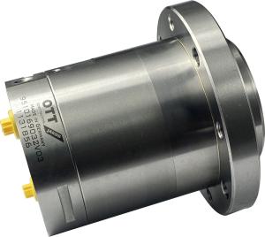 Hydraulic unclamping unit LE95F-H13-B in silver with the article number 9510169032V03 from OTT-JAKOB Spanntechnik - side view